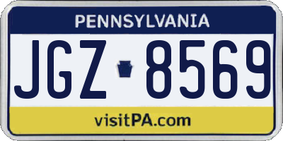 PA license plate JGZ8569