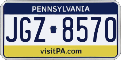 PA license plate JGZ8570
