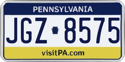 PA license plate JGZ8575