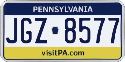 PA license plate JGZ8577