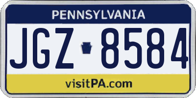 PA license plate JGZ8584