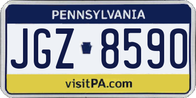 PA license plate JGZ8590