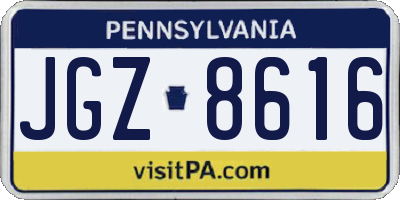 PA license plate JGZ8616
