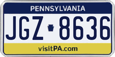 PA license plate JGZ8636