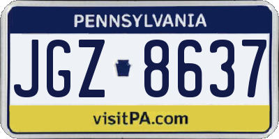 PA license plate JGZ8637
