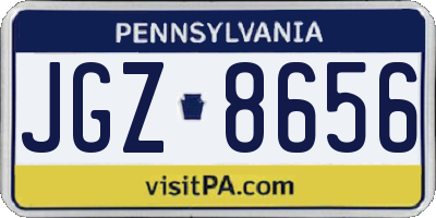 PA license plate JGZ8656