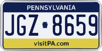 PA license plate JGZ8659