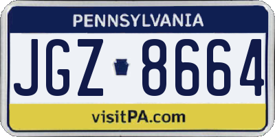 PA license plate JGZ8664