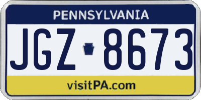 PA license plate JGZ8673