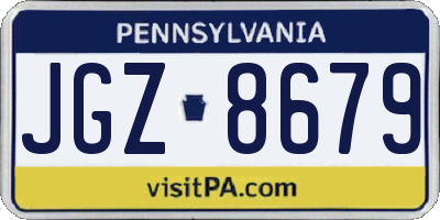 PA license plate JGZ8679