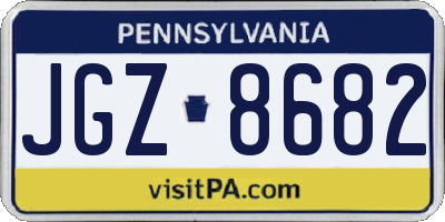PA license plate JGZ8682
