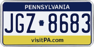 PA license plate JGZ8683