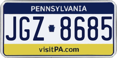 PA license plate JGZ8685