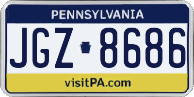 PA license plate JGZ8686