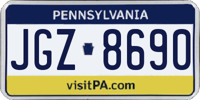 PA license plate JGZ8690