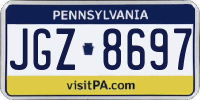 PA license plate JGZ8697