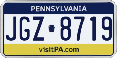 PA license plate JGZ8719
