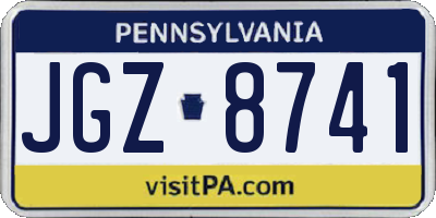 PA license plate JGZ8741