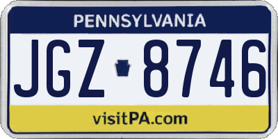 PA license plate JGZ8746