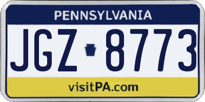PA license plate JGZ8773