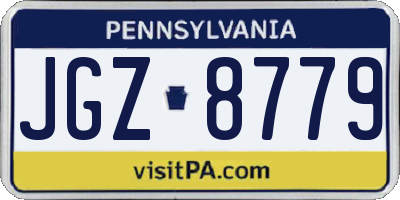 PA license plate JGZ8779