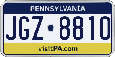 PA license plate JGZ8810