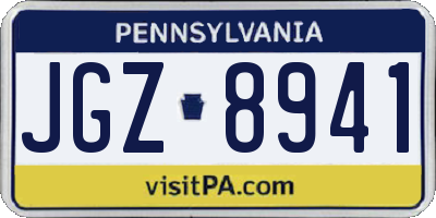 PA license plate JGZ8941