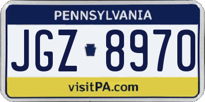 PA license plate JGZ8970