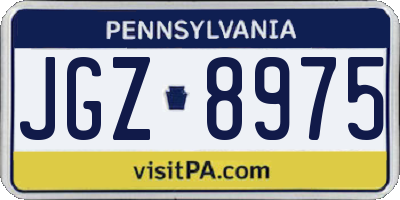 PA license plate JGZ8975