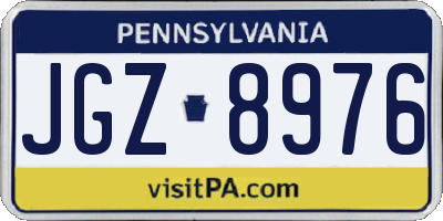 PA license plate JGZ8976