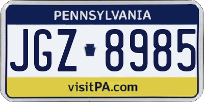 PA license plate JGZ8985