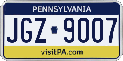PA license plate JGZ9007