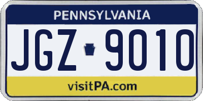 PA license plate JGZ9010