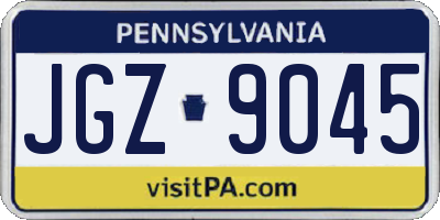 PA license plate JGZ9045