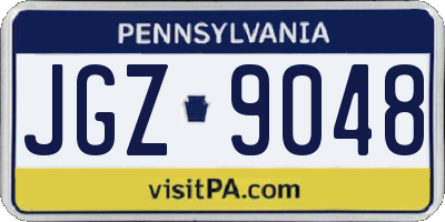 PA license plate JGZ9048