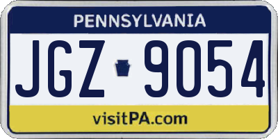 PA license plate JGZ9054