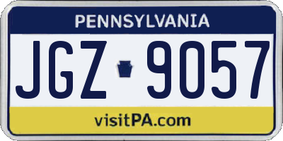 PA license plate JGZ9057