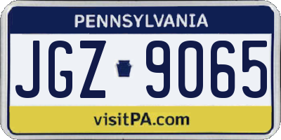 PA license plate JGZ9065
