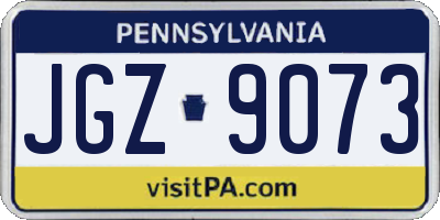 PA license plate JGZ9073