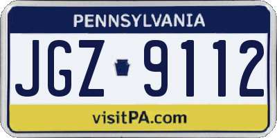PA license plate JGZ9112