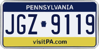 PA license plate JGZ9119