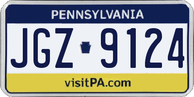 PA license plate JGZ9124