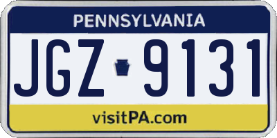 PA license plate JGZ9131