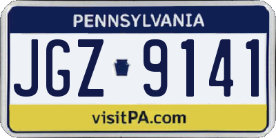 PA license plate JGZ9141