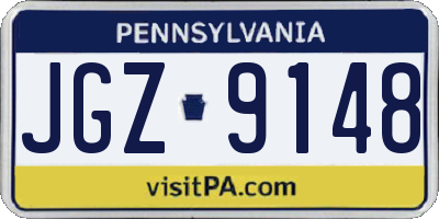 PA license plate JGZ9148