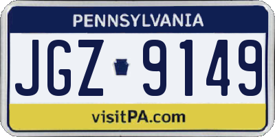 PA license plate JGZ9149