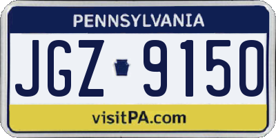 PA license plate JGZ9150