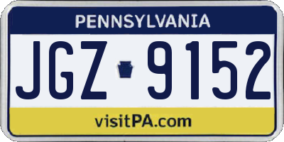 PA license plate JGZ9152