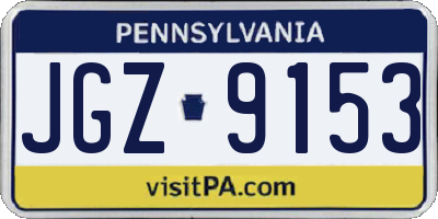 PA license plate JGZ9153