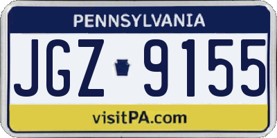 PA license plate JGZ9155